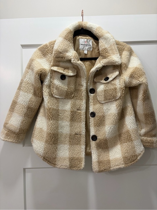Urban Republic Other - Urban Republic Kids Edition Chunky Cozy  Sherpa Shacket Jacket - Beige Plaid